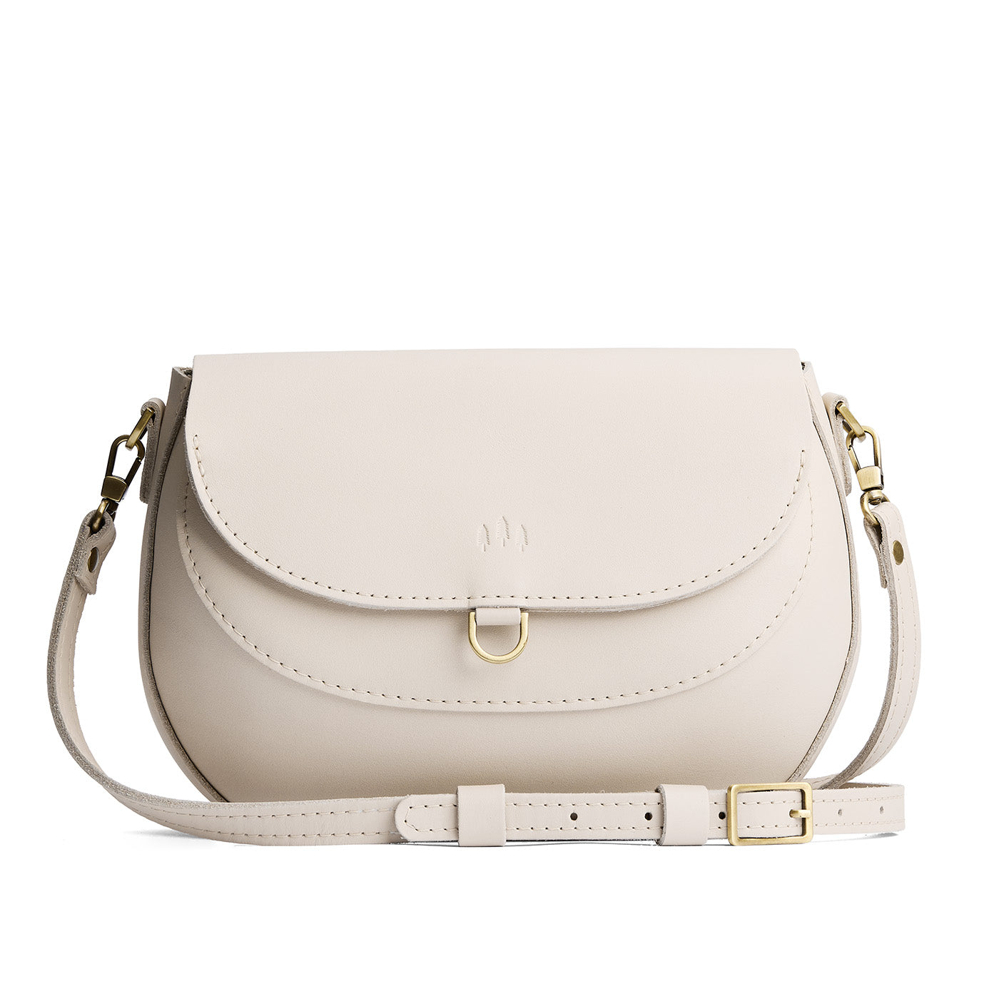 Bone*Large | Leather Crossbody with a flap and magnetic closure
