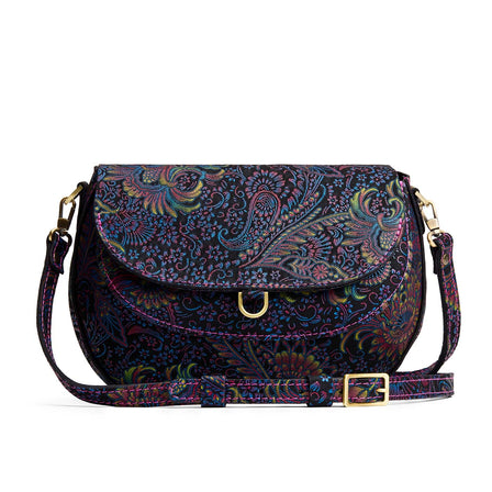 Carnival*Large | Petite leather Crossbody with a flap and magnetic closure