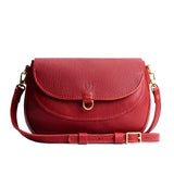 Chili Red Large | Leather Crossbody with a flap and magnetic closure