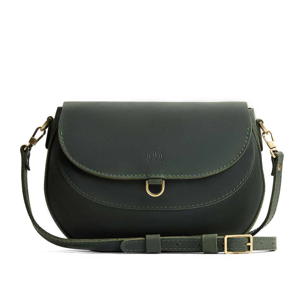 Evergreen*Large | Petite leather Crossbody with a flap and magnetic closure