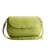 Wasabi Large | Leather Crossbody with a flap and magnetic closure