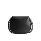 Black Small | Petite leather Crossbody with a flap and magnetic closure