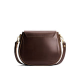 Chocolate Brown Small | Petite leather Crossbody with a flap and magnetic closure
