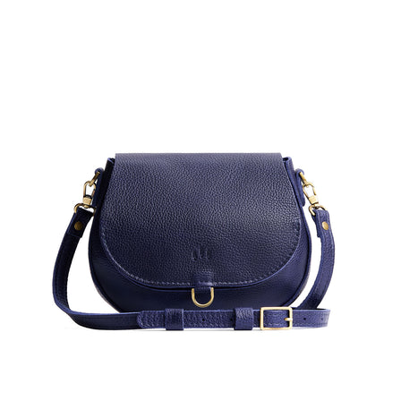 Cobalt*Small | Petite leather Crossbody with a flap and magnetic closure