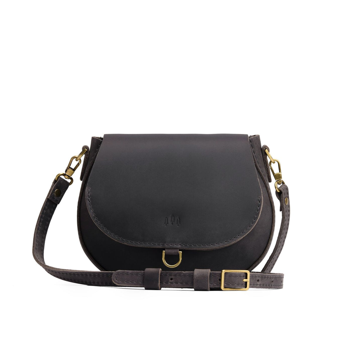 Full Moon*Small | Petite leather Crossbody with a flap and magnetic closure
