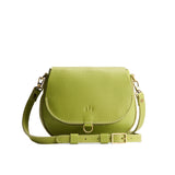Wasabi Small | Petite leather Crossbody with a flap and magnetic closure