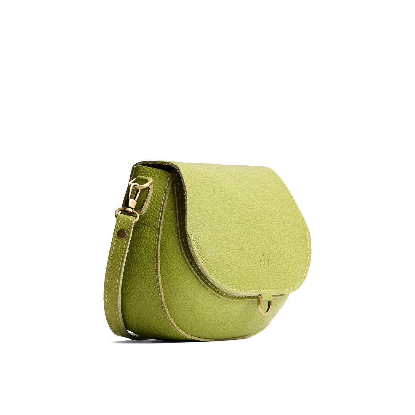 Wasabi*Small | Petite leather Crossbody with a flap and magnetic closure