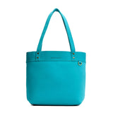Aquamarine Medium Classic | Leather tote bag with riveted straps and exterior key loop