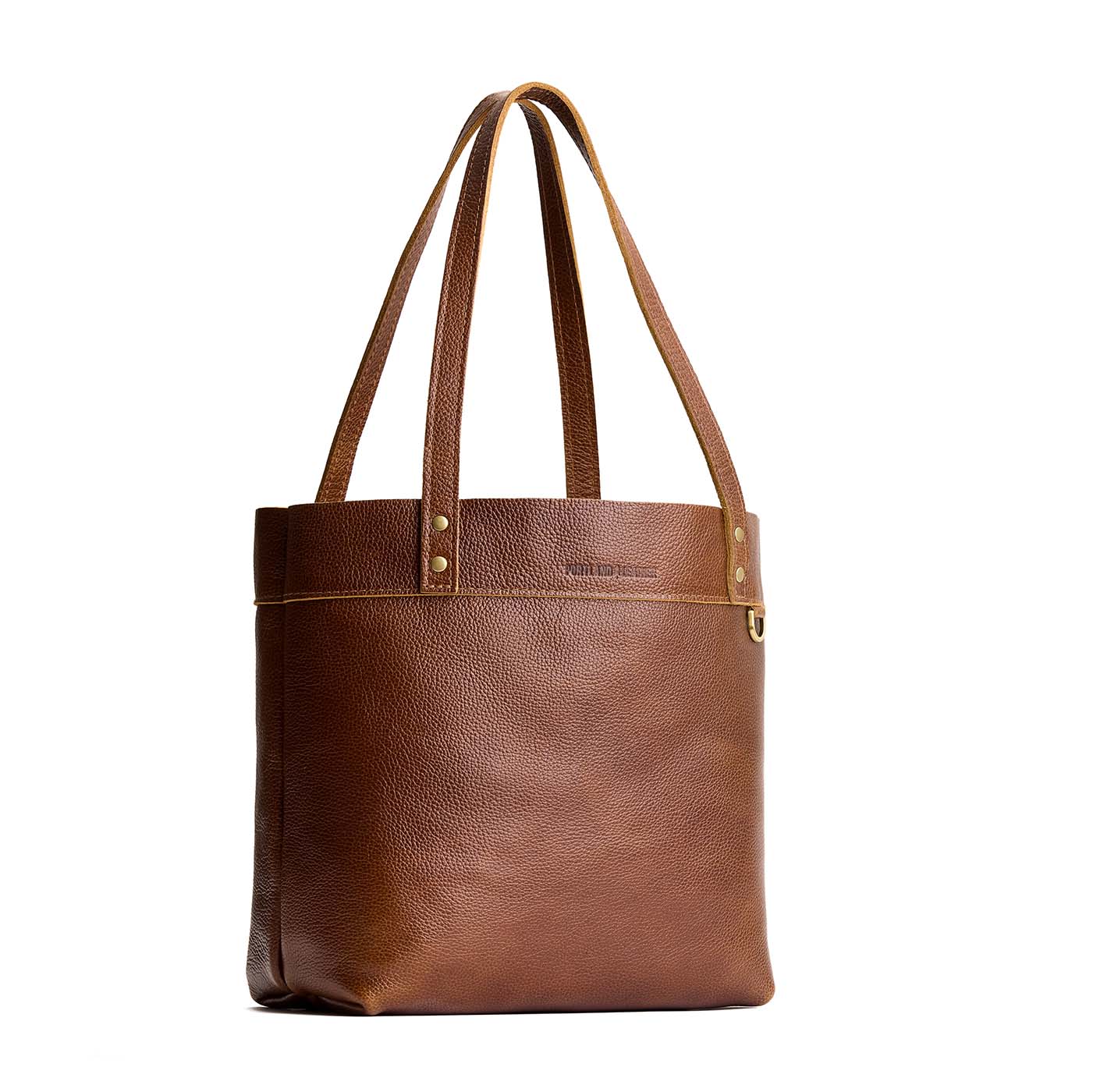 Asheville | Leather tote bag with riveted straps and exterior key loop