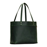 Evergreen Large Classic | Leather tote bag with riveted straps and exterior key loop