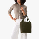Verdant Medium Classic | Leather tote bag with riveted straps and exterior key loop