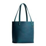 Westward Blue | Leather tote bag with riveted straps and exterior key loop
