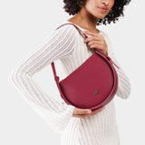 Berry Good | Model wearing a rounded structured shoulder bag