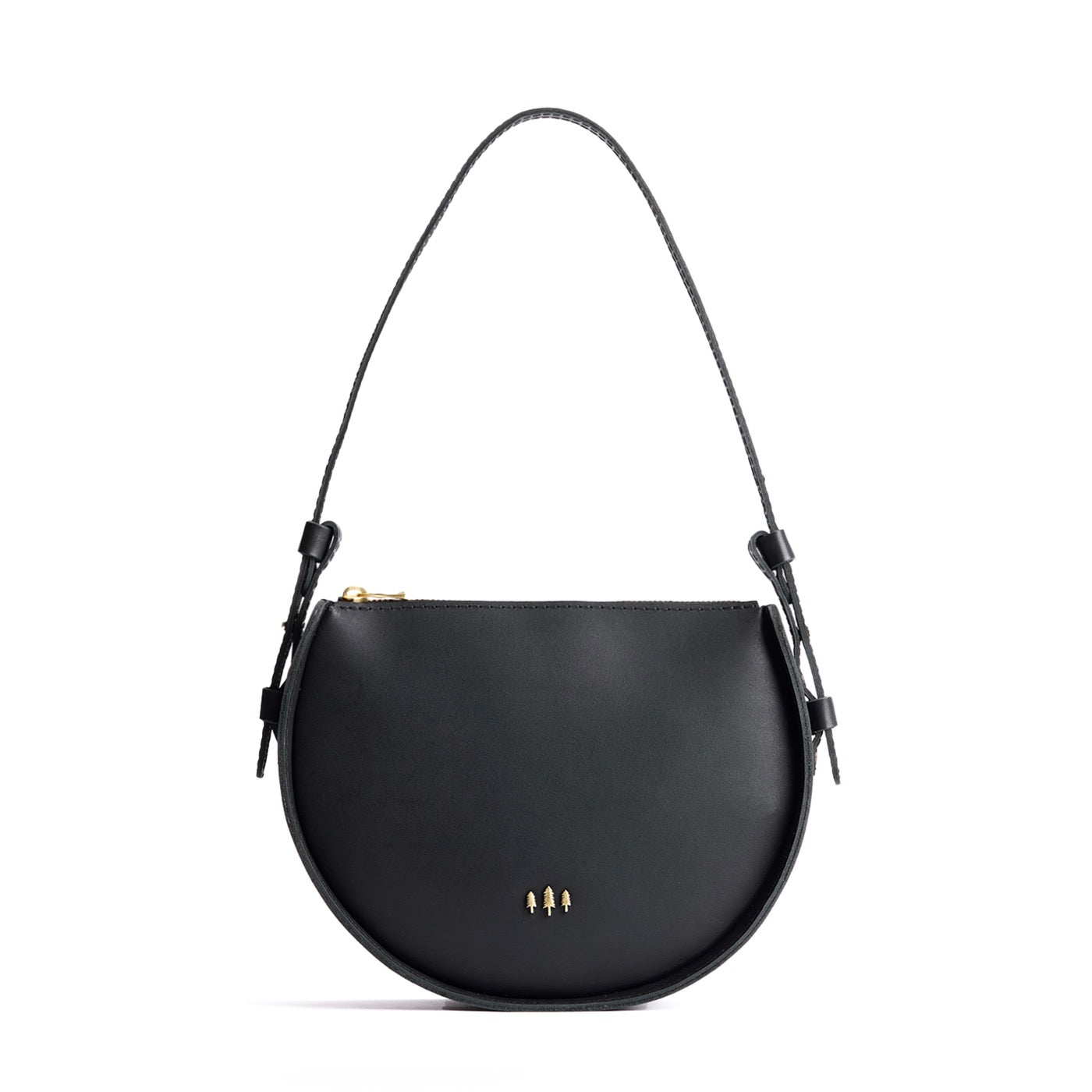 Black | Rounded structured shoulder bag
