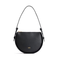 Black | Rounded structured shoulder bag