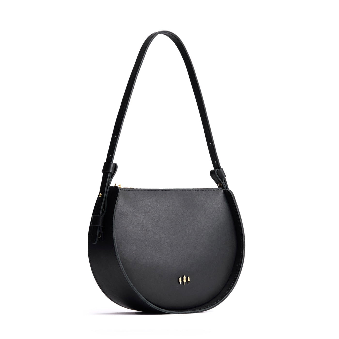 Black | Rounded structured shoulder bag