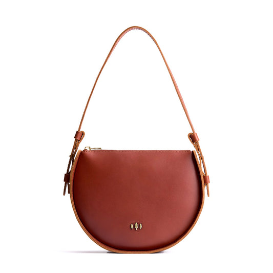 Chestnut | Rounded structured shoulder bag