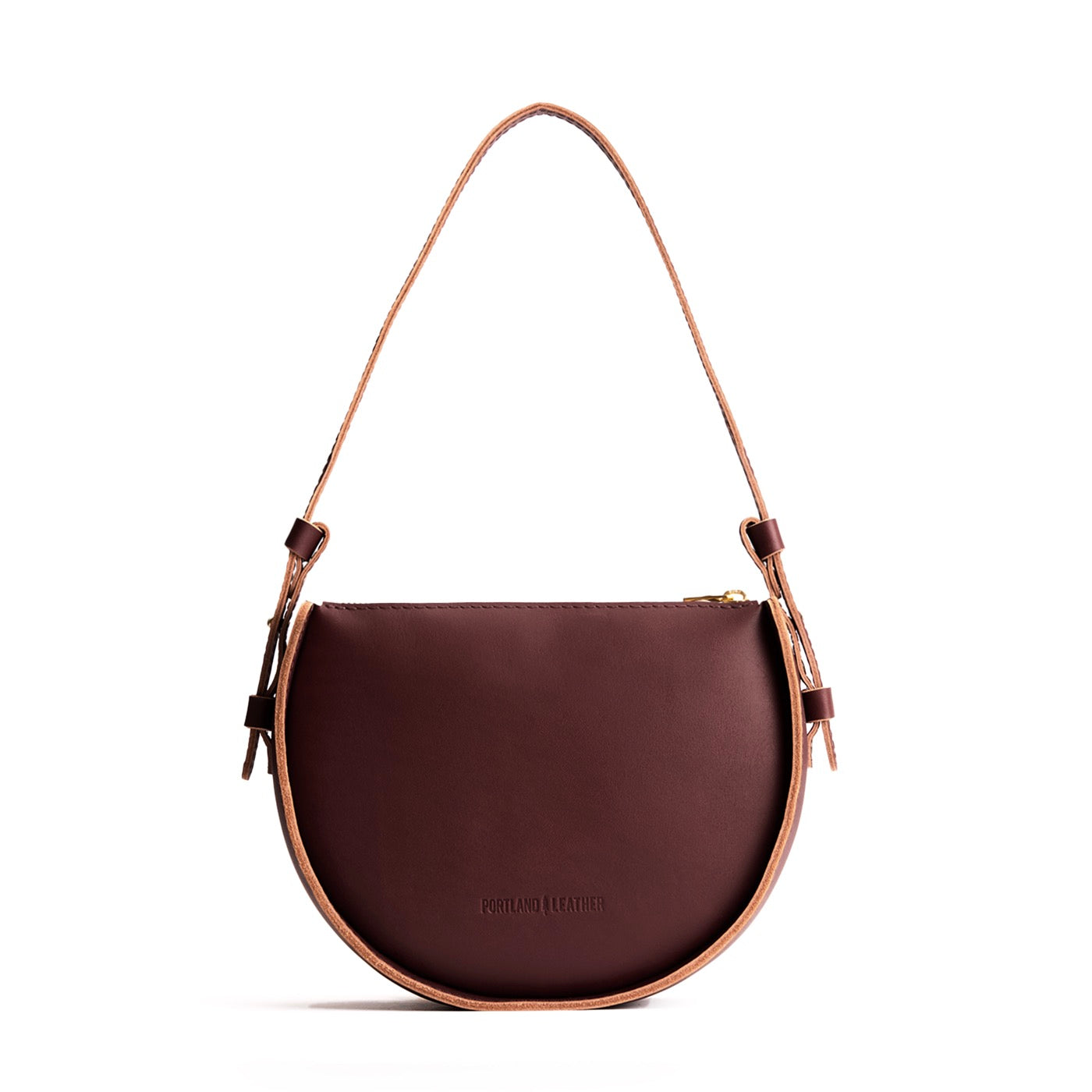 Cognac | Rounded structured shoulder bag