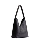 Pebbled--black Large | Mid-size shoulder bag with magnetic snap closure