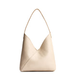 Pebbled Bone Large | Mid-size shoulder bag with magnetic snap closure