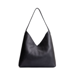 Pebbled--black*Oversized | Large shoulder bag with magnetic snap closure