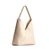 Pebbled Bone Oversized | Large shoulder bag with magnetic snap closure