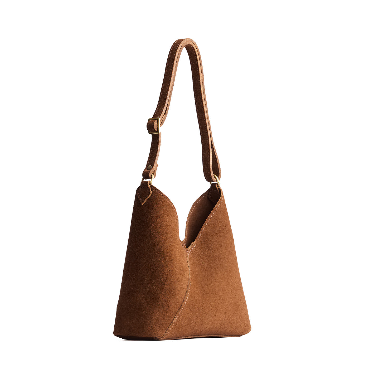 Petite shoulder bag with adjustable strap and magnetic snap closure