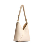 Pebbled Bone Small | Petite shoulder bag with adjustable strap and magnetic snap closure