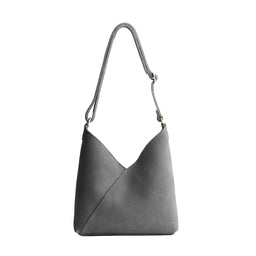 Smoke Grey*Small | Petite shoulder bag with adjustable strap and magnetic snap closure