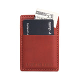 Marrone | Leather card holder with two slots on each side