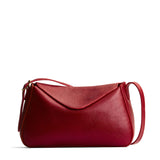 Chili Red Medium | Leather Crossbody with a flap and magnetic closure