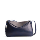 Cobalt Medium | Leather Crossbody with a flap and magnetic closure