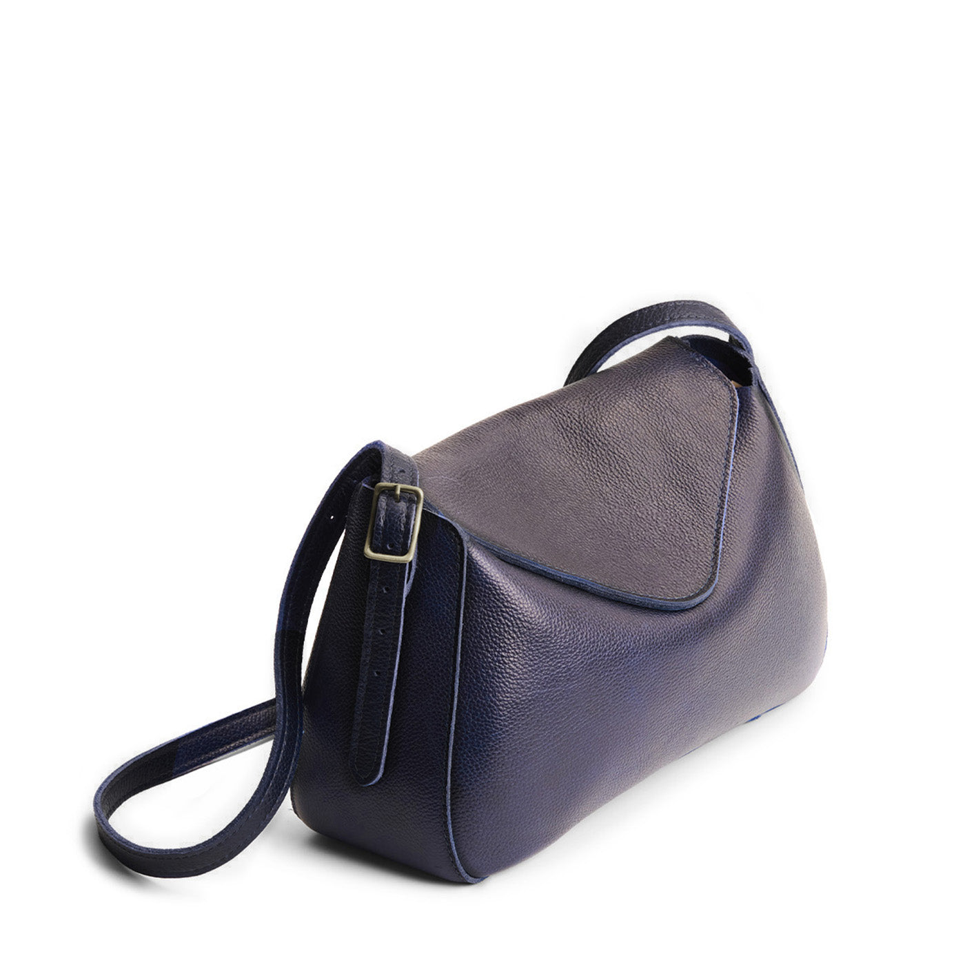 Cobalt*Medium | Leather Crossbody with a flap and magnetic closure