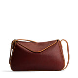 Nutmeg Medium | Leather Crossbody with a flap and magnetic closure