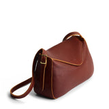 Nutmeg Medium | Leather Crossbody with a flap and magnetic closure