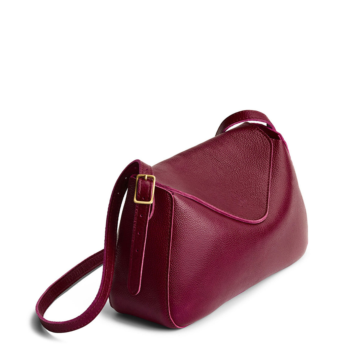 Orchid*Medium | Leather Crossbody with a flap and magnetic closure