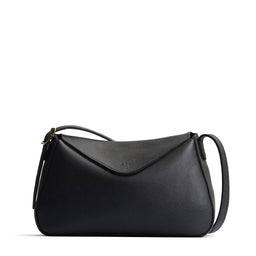 Pebbled--black*Medium | Leather Crossbody with a flap and magnetic closure
