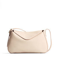 Pebbled Bone*Medium | Leather Crossbody with a flap and magnetic closure