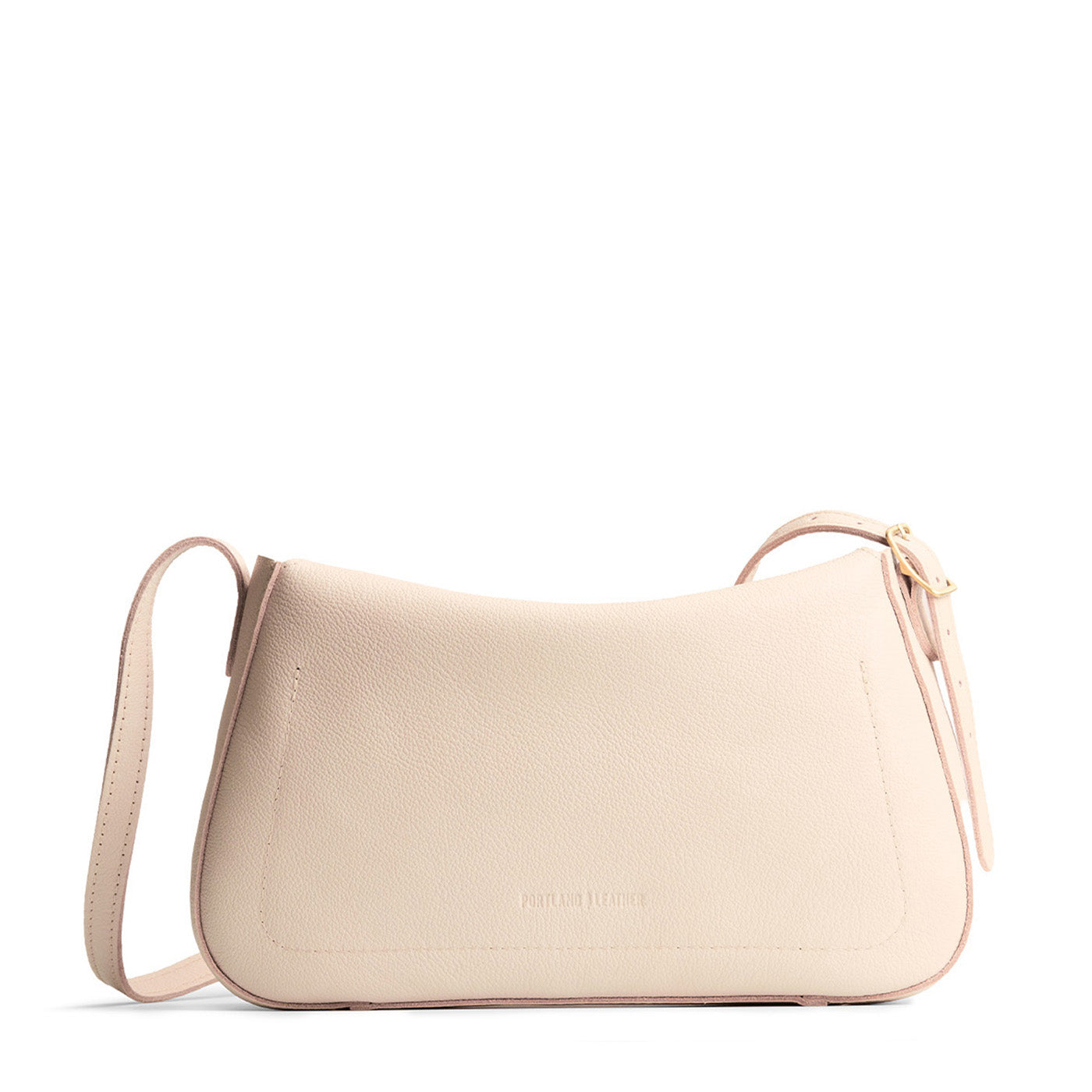 Pebbled Bone*Medium | Leather Crossbody with a flap and magnetic closure