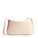 Pebbled Bone Medium | Leather Crossbody with a flap and magnetic closure