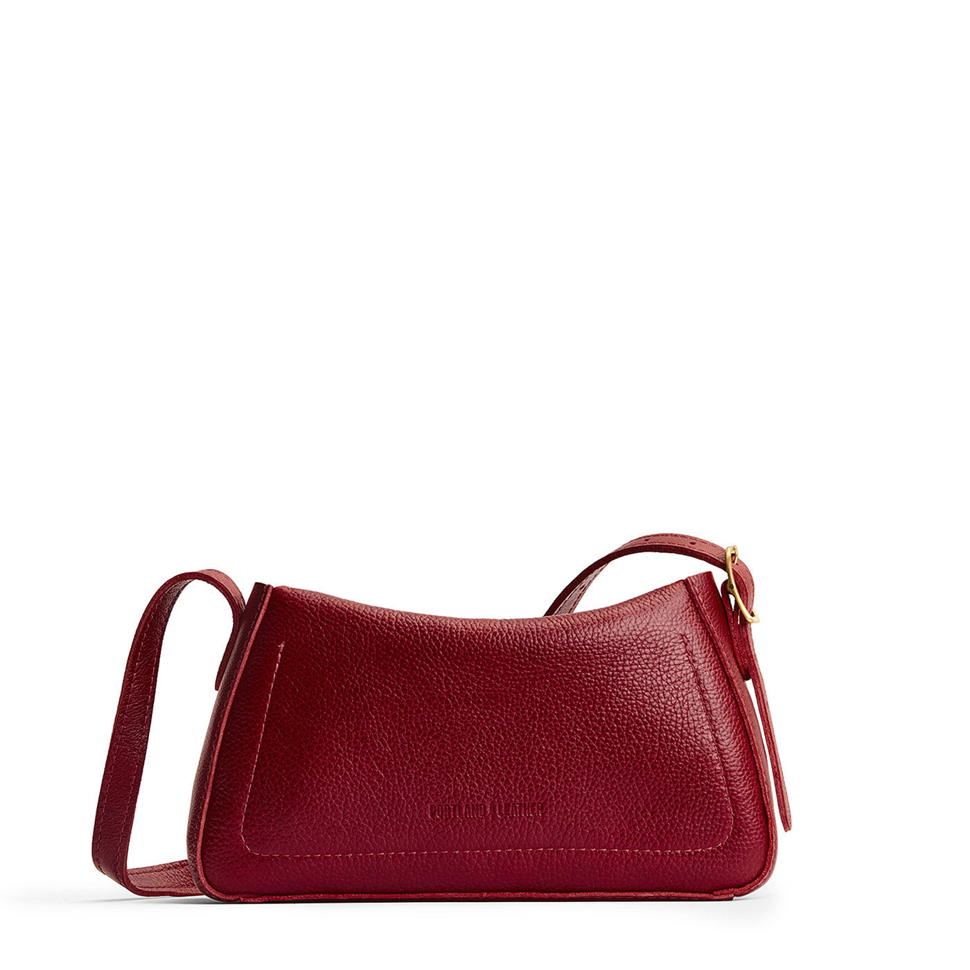 Chili Red*Small | Leather Crossbody with a flap and magnetic closure