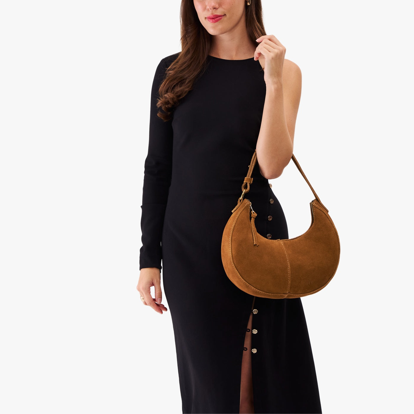 Jackson*Classic | Crescent shaped shoulder bag with zipper closure and adjustable strap