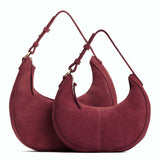Red Panda | Crescent shaped shoulder bag with zipper closure and adjustable strap