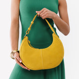 Hello Yellow Classic | Crescent shaped shoulder bag with zipper closure and adjustable strap