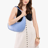 Aster Large | Large crescent shaped shoulder bag with zipper closure and adjustable strap