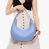 Aster Large | Large crescent shaped shoulder bag with zipper closure and adjustable strap