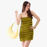 Butter Bliss Large | Large crescent shaped shoulder bag with zipper closure and adjustable strap