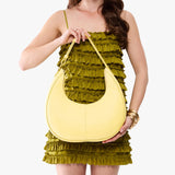 Butter Bliss Large | Large crescent shaped shoulder bag with zipper closure and adjustable strap