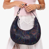 Carnival Large  | Large crescent shaped shoulder bag with zipper closure and adjustable strap