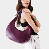 Lollipop Large | Crescent shaped shoulder bag with zipper closure and adjustable strap
